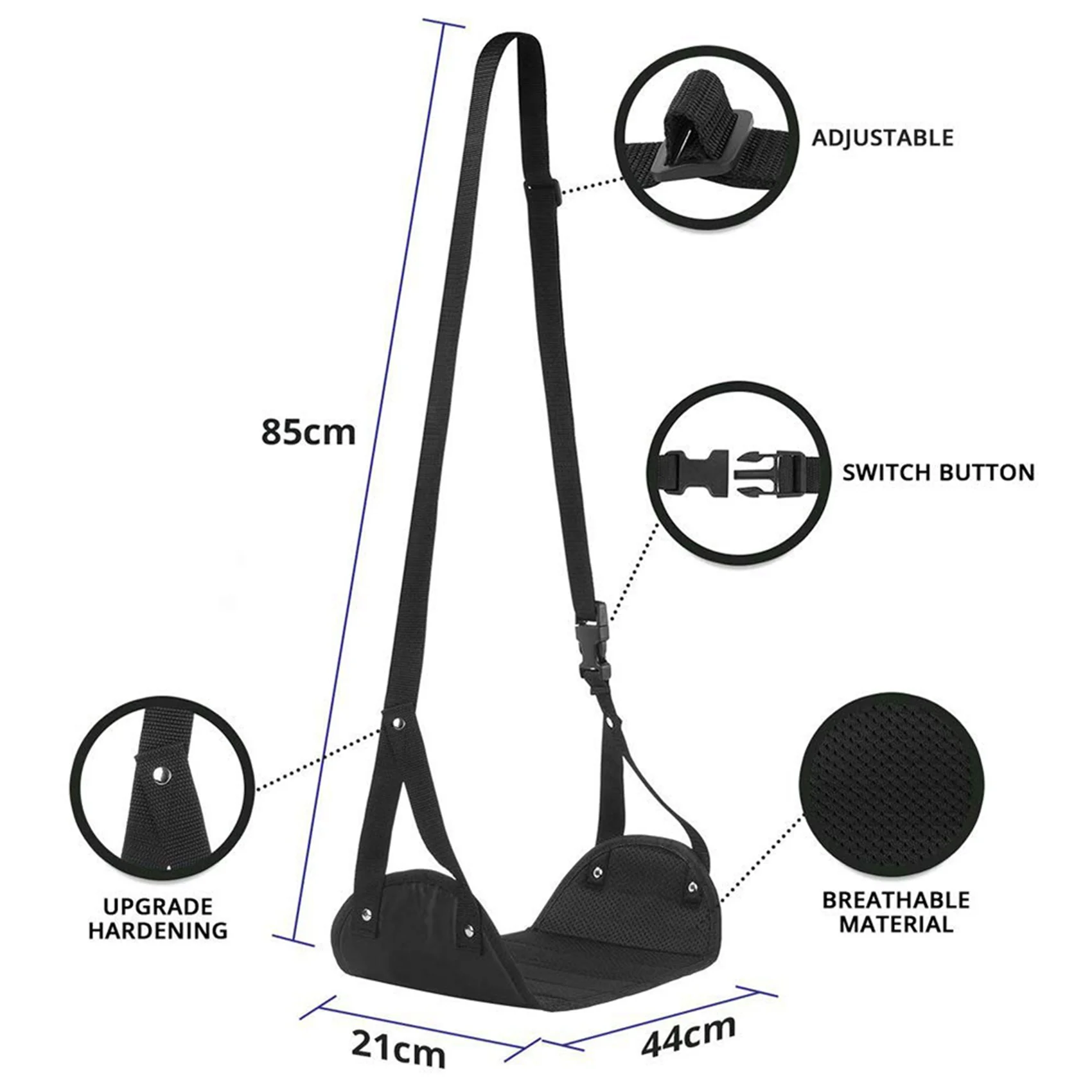 AT29-3X Ergonomic Foot Rest, Travel Footrest Airplane Leg Rest Flight Foot Hammock Under Desk Accessories
