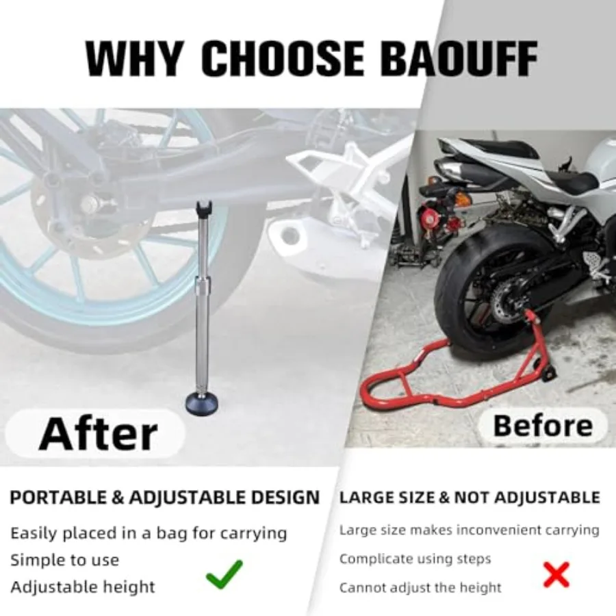 حامل رفع العجلات الأمامية والخلفية المحمول العالمي للدراجات النارية مع تعديل الارتفاع سهل للصيانة المريحة لمعظم Mo