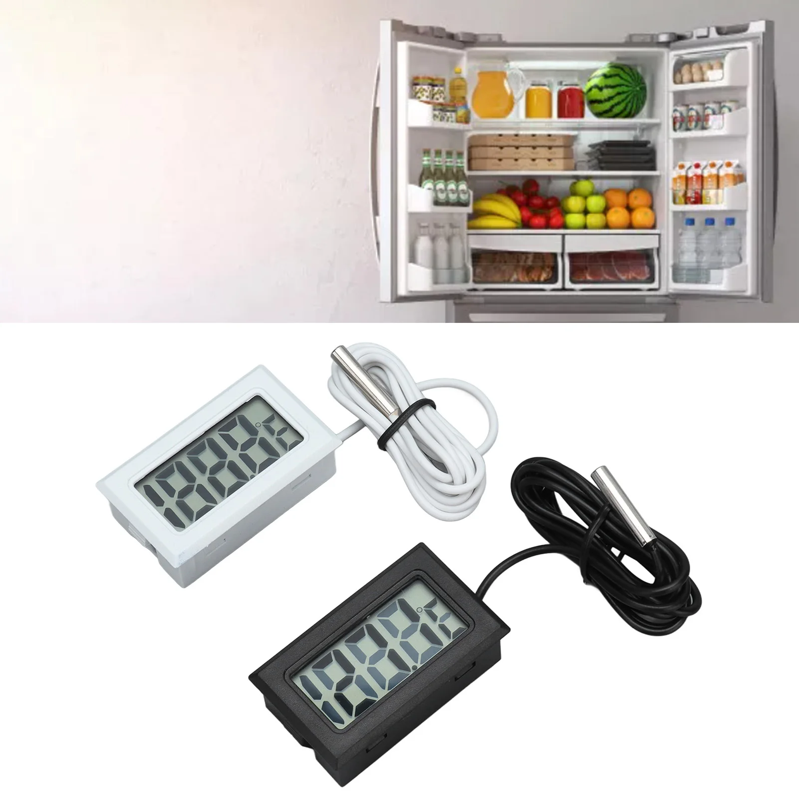 Refrigerator Temperature Meter 1.5V ‑50℃～110℃ 2s Refresh Waterproof Electronic Digital Thermostat for Greenhouse for