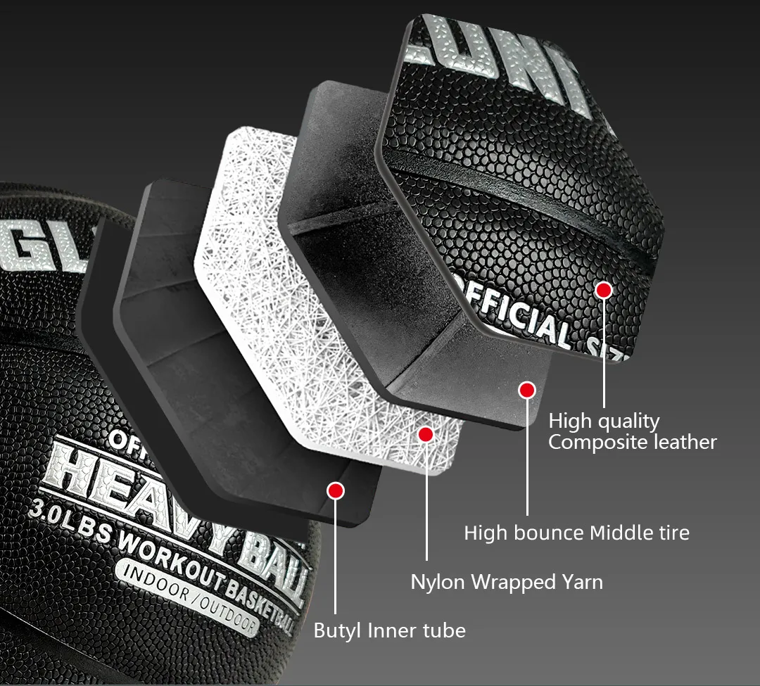 Aggravated Basketball 3lbs Größe 7 Indoor Outdoor Spezial-Trainingsball für verbesserte Ballkontrolle, Dribbling und Passfähigkeiten – Detail 6