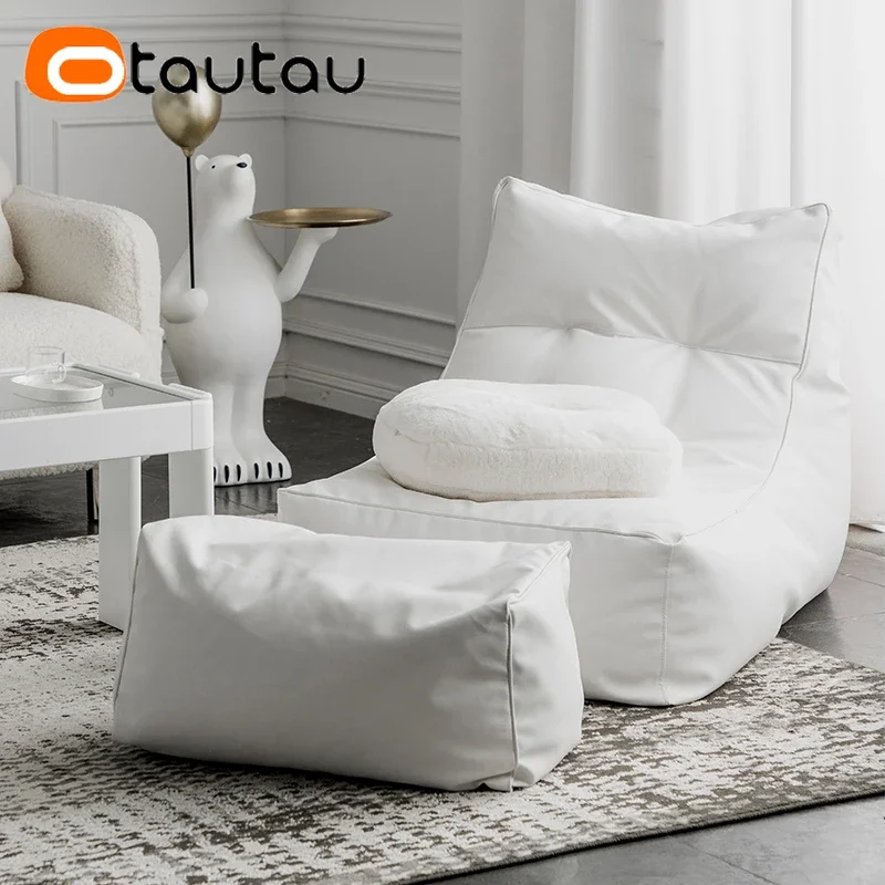 OTAUTAU Faux Leather Bean Bag Cover SF401【No Filler Inside! You Need To Buy Filler By Yourself !】
