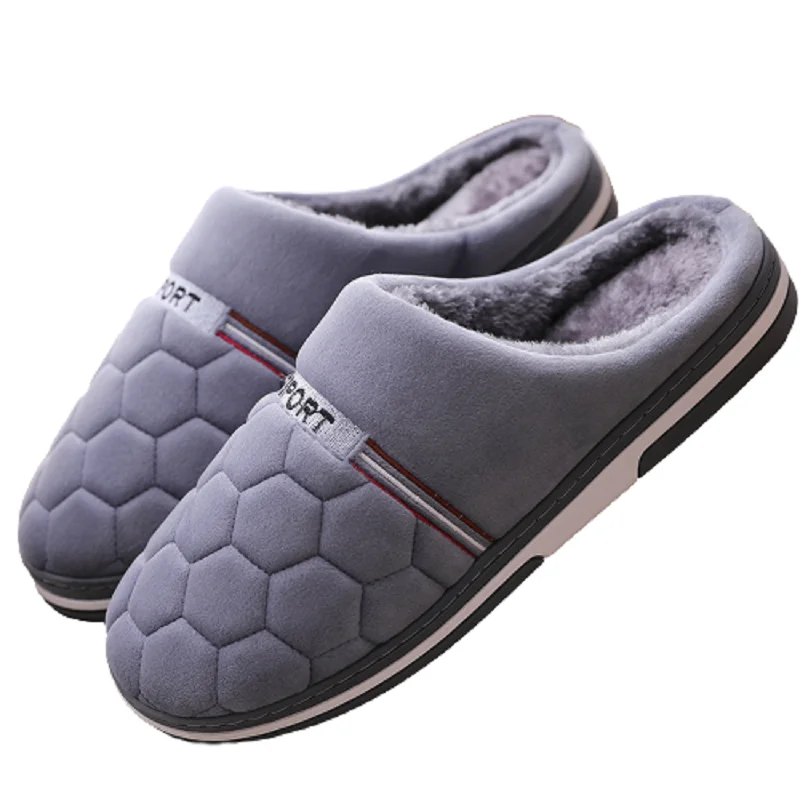 Size 47 48 49 50 Plus Size Men\'s Home Slippers Autumn Winter Warm Extra Large Big Size House Indoor Soft Sole Plush Slides