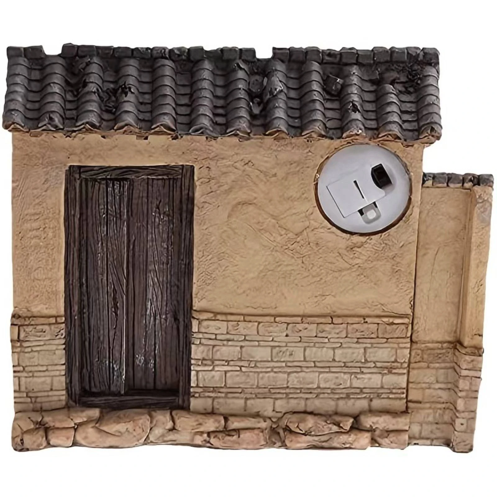 Loving Elderly Couple Miniature Figurine Nostalgic Elderly Couple Figurine Miniature House Facade with Figures Rustic Tabletop