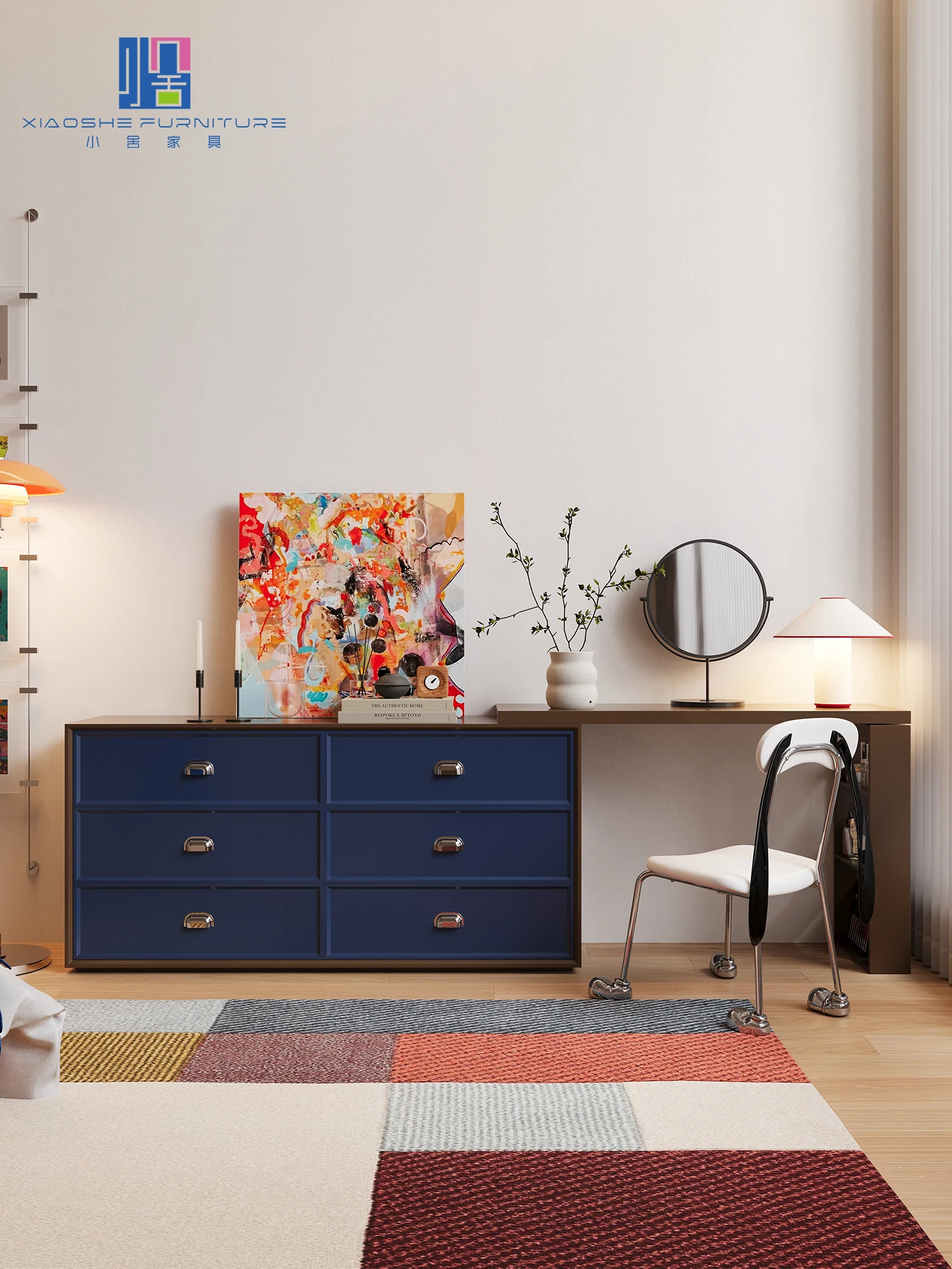 

2025 new dresser chest cabinet integrated dopamine medieval bedroom corner dresser bedside makeup table storage cabinet