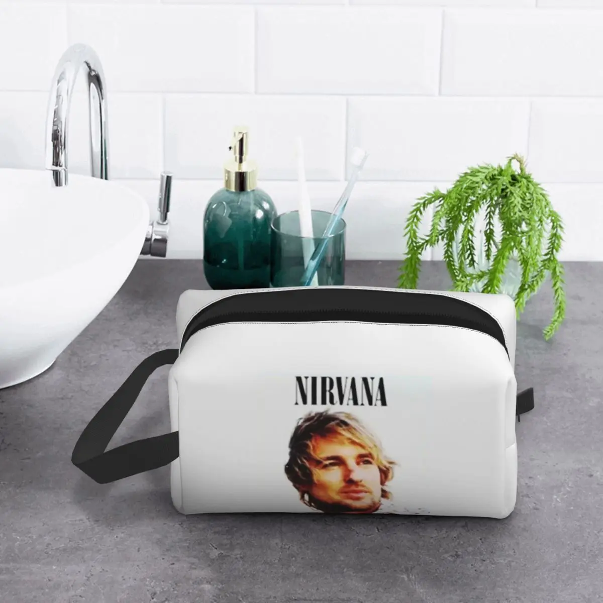 حقيبة مكياج مضحكة من أوين ويلسون، منظم مستحضرات التجميل، مجموعة أدوات التخزين، حقيبة مستحضرات التجميل للنساء، مقلمة للسفر