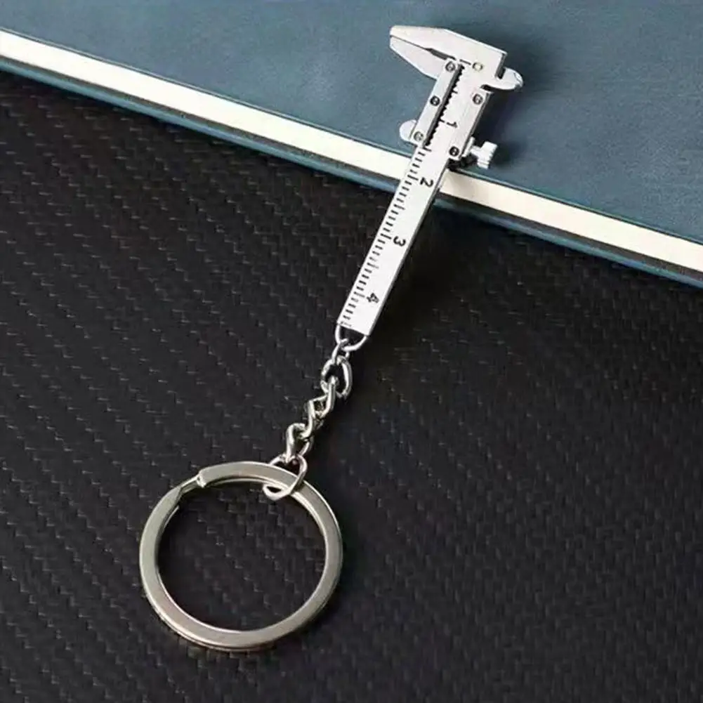 1/2/3PCS Fashion Car Key Mini Vernier Caliper Portable 0-40mm Keychain Measuring Gauging Tools Car Turbo Key Chain Ring Ruler