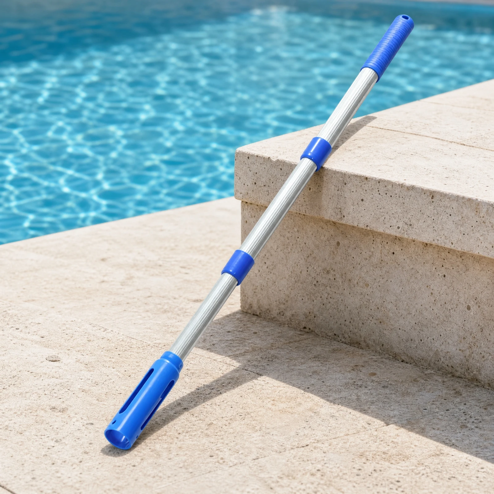 Aluminum Telescoping Pool Pole Collapsible 3-Section Pool Cleaning Pole Extendable for Leaf Skimming