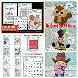 2025 August New Chipmunk Gnome Dies: Farm Add Ons Christmas Reindeer Metal Cutting Dies Stamps Scrapbook for DIY Greeting Cards