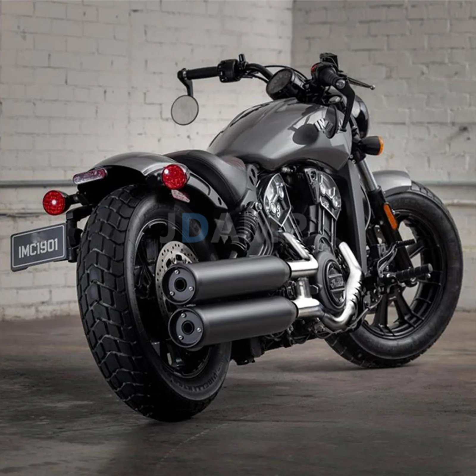 KR MOTO Fit For Indian Scout Rogue Twenty Sixty Sport Chief Bobber Dark Horse Rear License Plate Rack Black With LED Plate Light