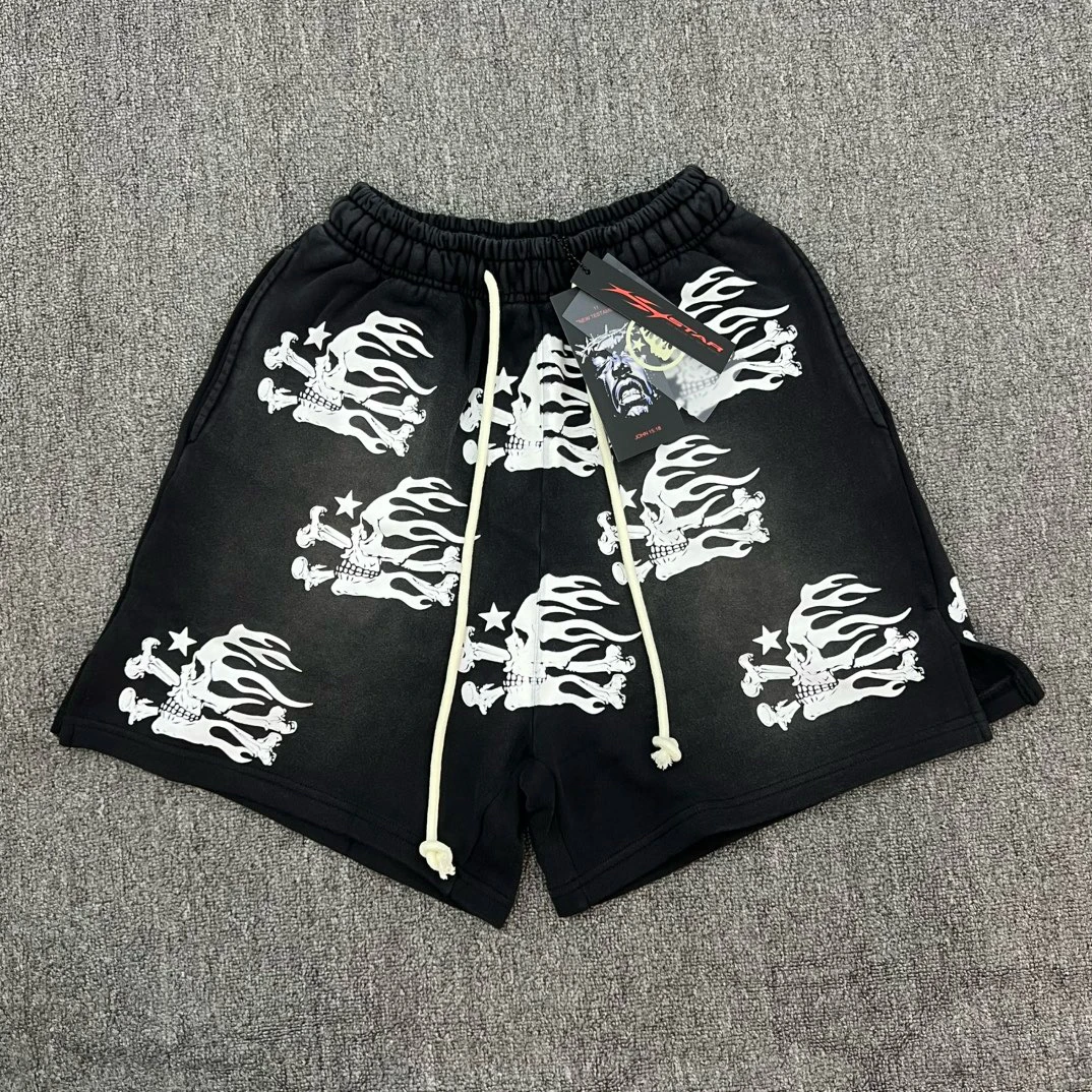 

Skull Print ort Dstring Five orts Heavy Waed Skull Head Printed Casual Youth Summer orts Loose Fit mid Waist