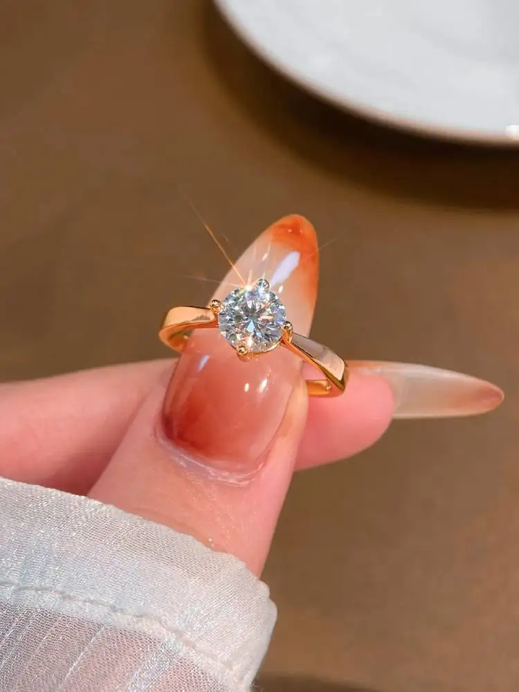 

Stylever Classic 4 Prong Luxury Real Moissanite Diamond Ring for Women Excellent Color 925 Sterling Silver Wedding Fine Jewelry