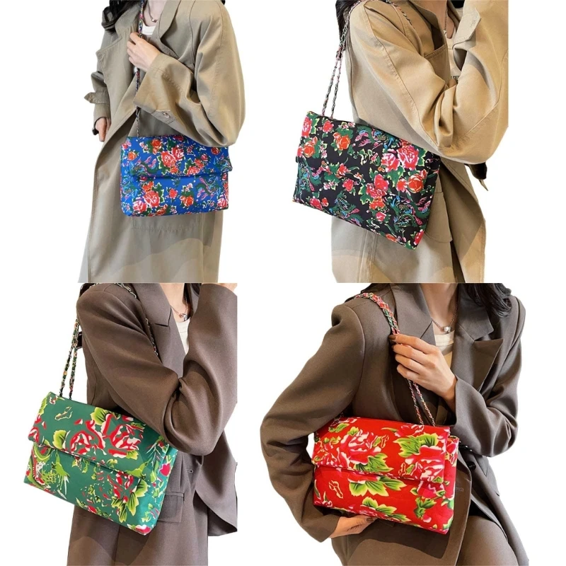 2024 Shoulder Bag with Flower Pattern for Women Girl Casual Bag Large Capacity Crossbody Bag