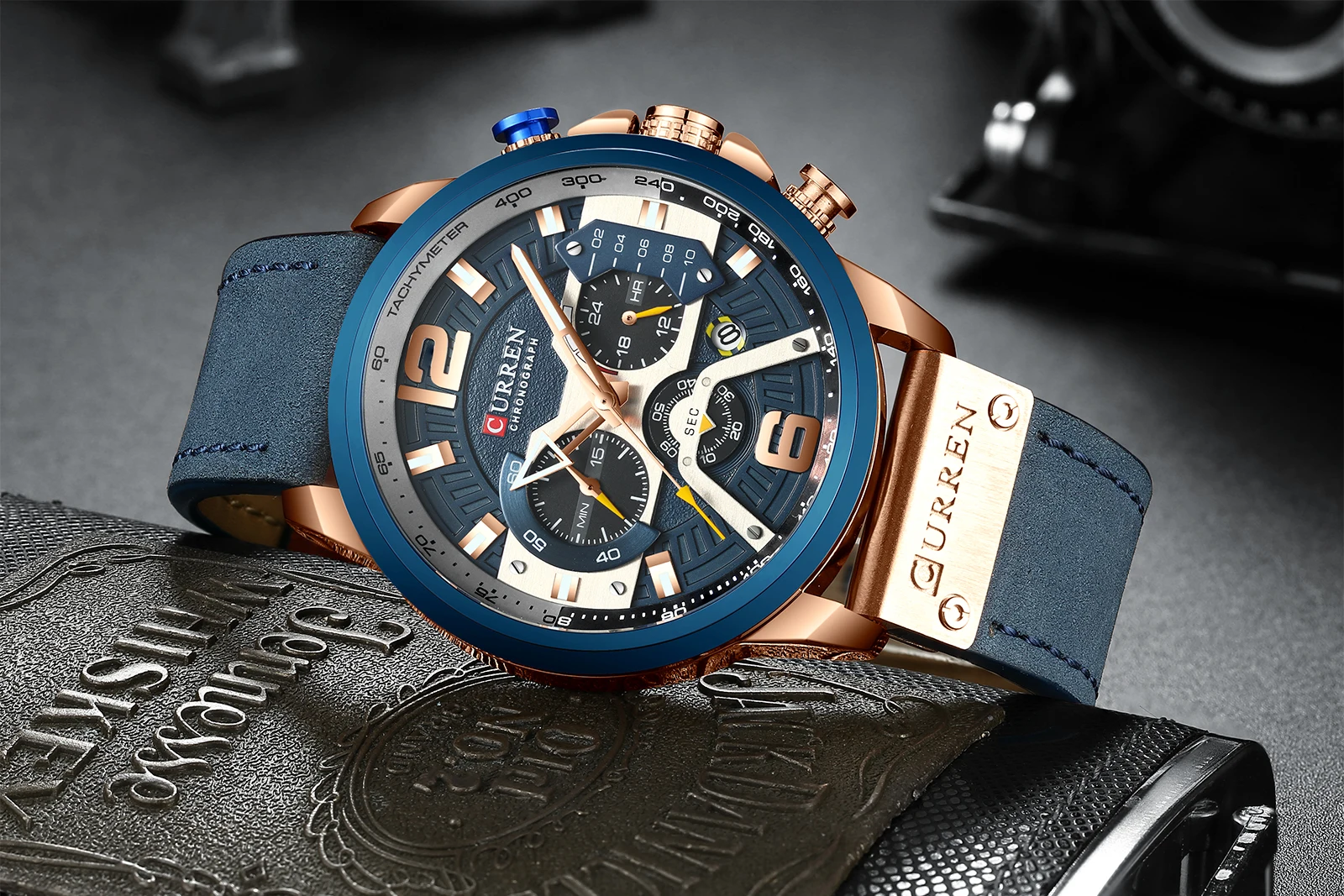 CURREN 8329 модные кварцевые часы для мужчин, деловой кожаный ремешок, хронограф, календарь, элегантные мужские наручные часы в стиле ретро, reloj hombre