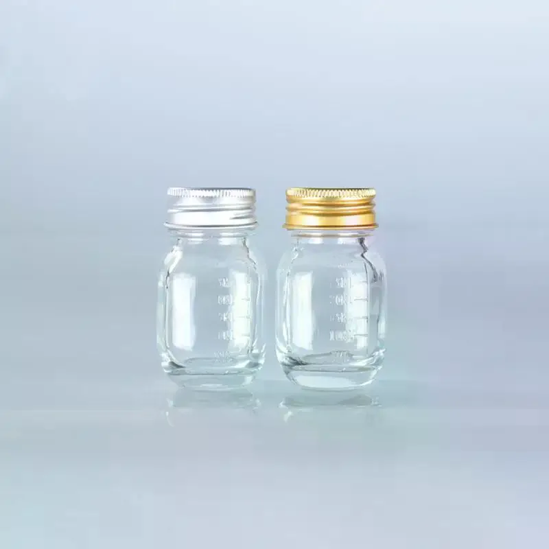 1Pc 30ml Kleine Glazen Fles Met Deksel Geneeskundefles Lekvrije Poeder Capsule Fles Hervulbare Glazen Fles