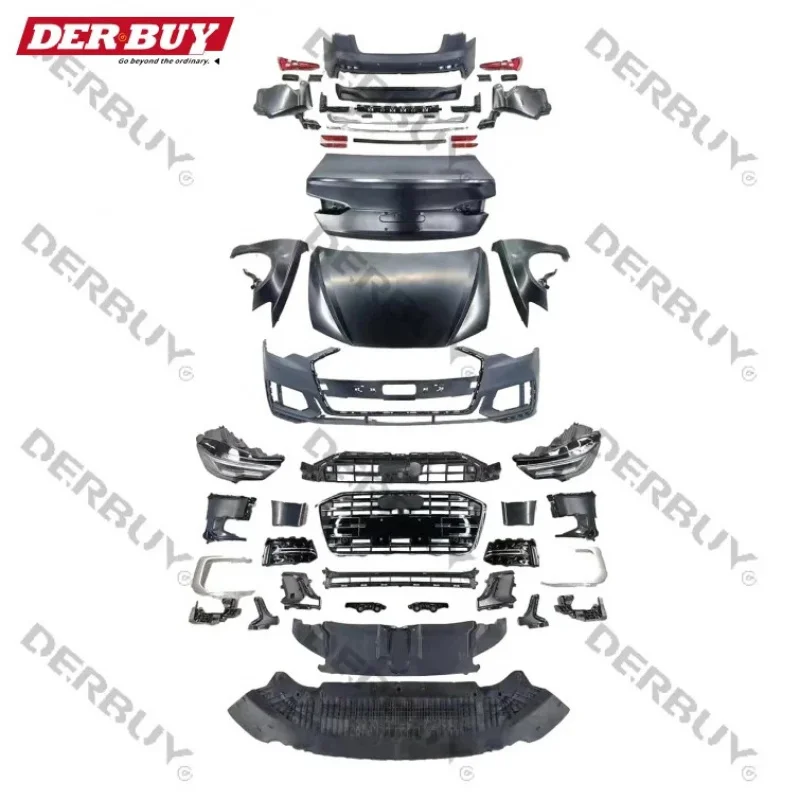 Bodykit au di A6 2023 تحويل مصدات السيارة المصباح Bodykit A6 C7 2013-2018 2019 الترقية إلى ملحقات C8 PA #2