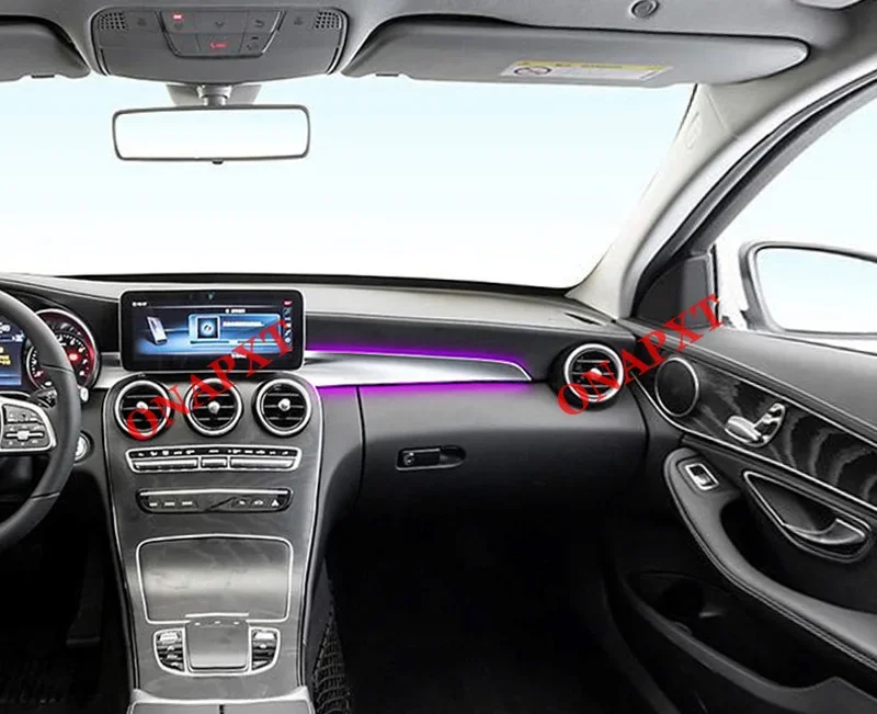 For Mercedes-Benz C W205 Coupe GLC X253 2014-2022 LHD RHD MB Co-pilot Led Neon Ambient Light Passenger Atmosphere Lamp Cover
