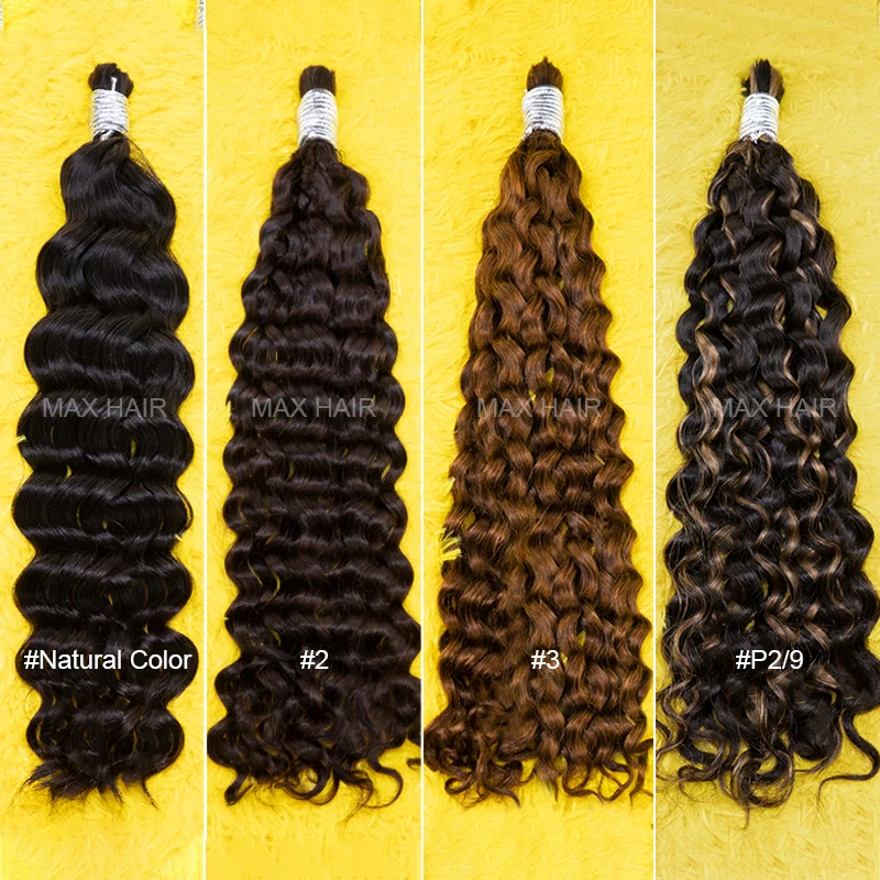 100% Real Virgin Human Hair Bulk Extension Honey Hair Bulk Weaving For Braiding Unprocessed No Weft Loose Deep Wave Hair Bundles