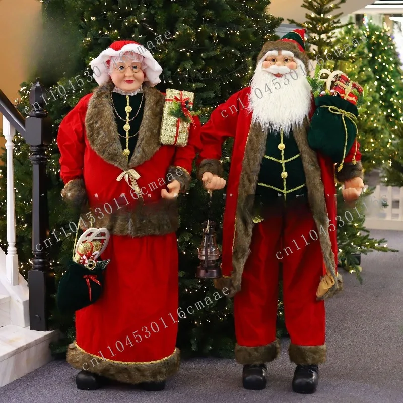 Standing Santa 48 inch grandma 1.5 meters static old man large Christmas ornament Christmas decoration