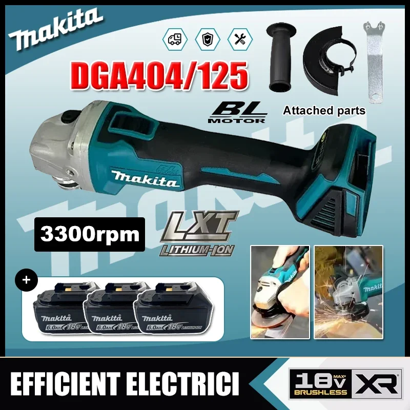 

Аккумуляторная угловая шлифмашина Makita DGA404 125 мм/100 мм, бесщеточная, литиевая, высокомощная, для резки и полировки