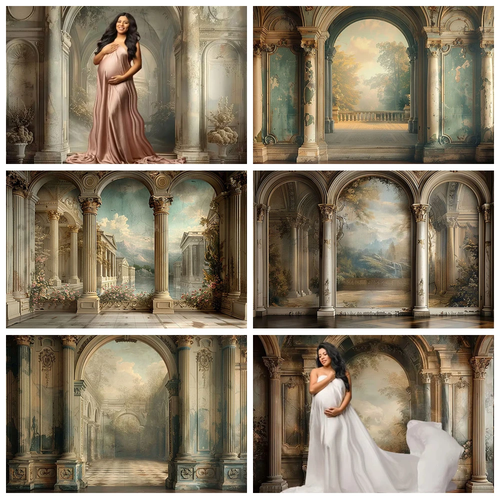 

Vintage Arch Photography Background Europe Textured Wall Adult Birthday Wedding Maternity Portrait Decor Backdrop Photo Studio