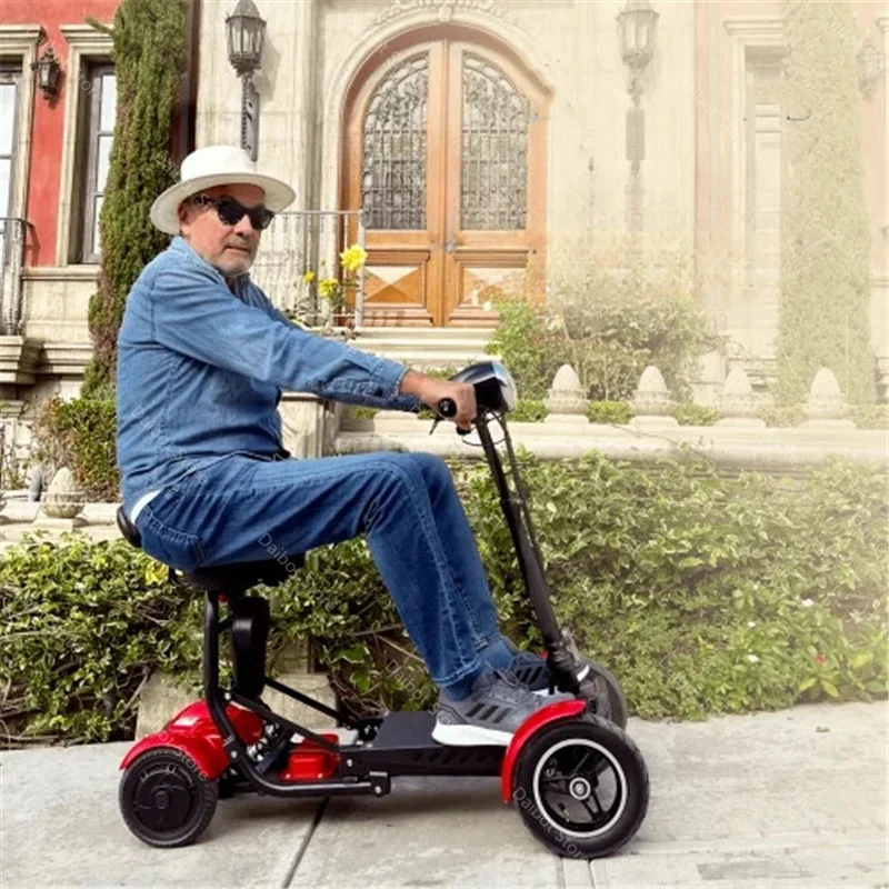 Adult 4 Ｗheel Electric Scooter With Folding Children's Seats 500W 36V Lightweight Smooth Mobility Electric Scooter For Elderly