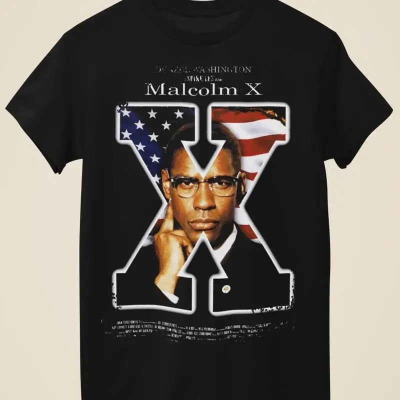 Malcolm X Movie Poster Inspired Unisex Black T Shirt