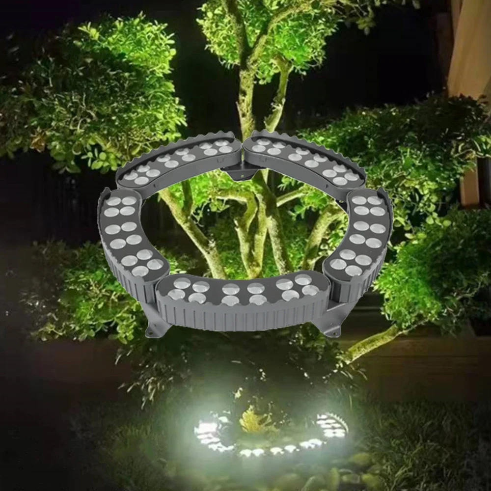 60W 72W 84W96W Black Solar LED Column Lamp Hug Tree Outdoor Garden Spotlights IP65 Waterproof DC Power Supply Landscape Lighting