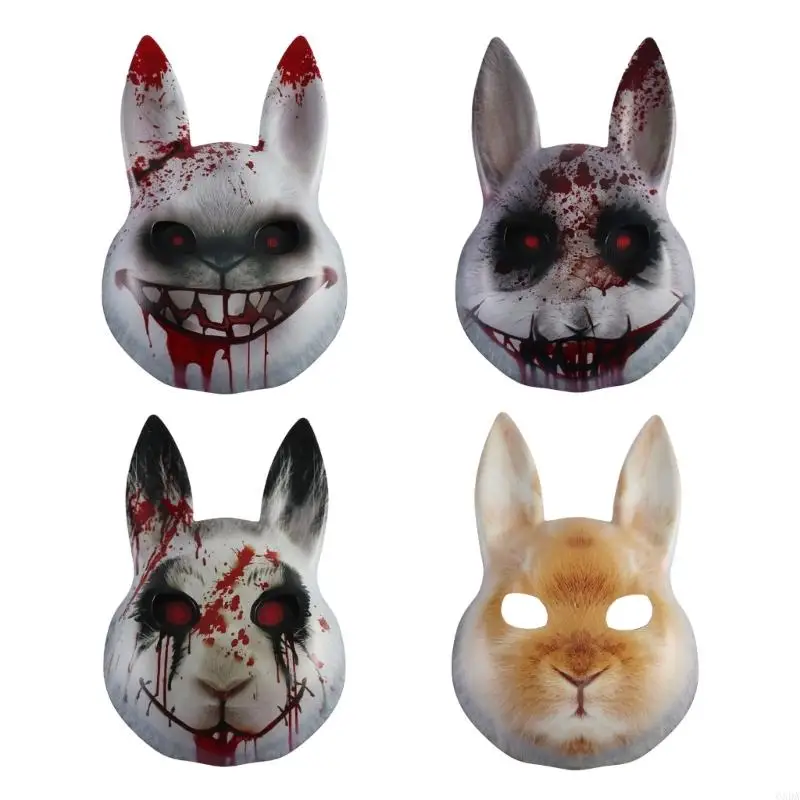 

Realistic Anime Rabbit Face Mask Ventilated Holes Anime Con Cosplay Accessory 6XDA