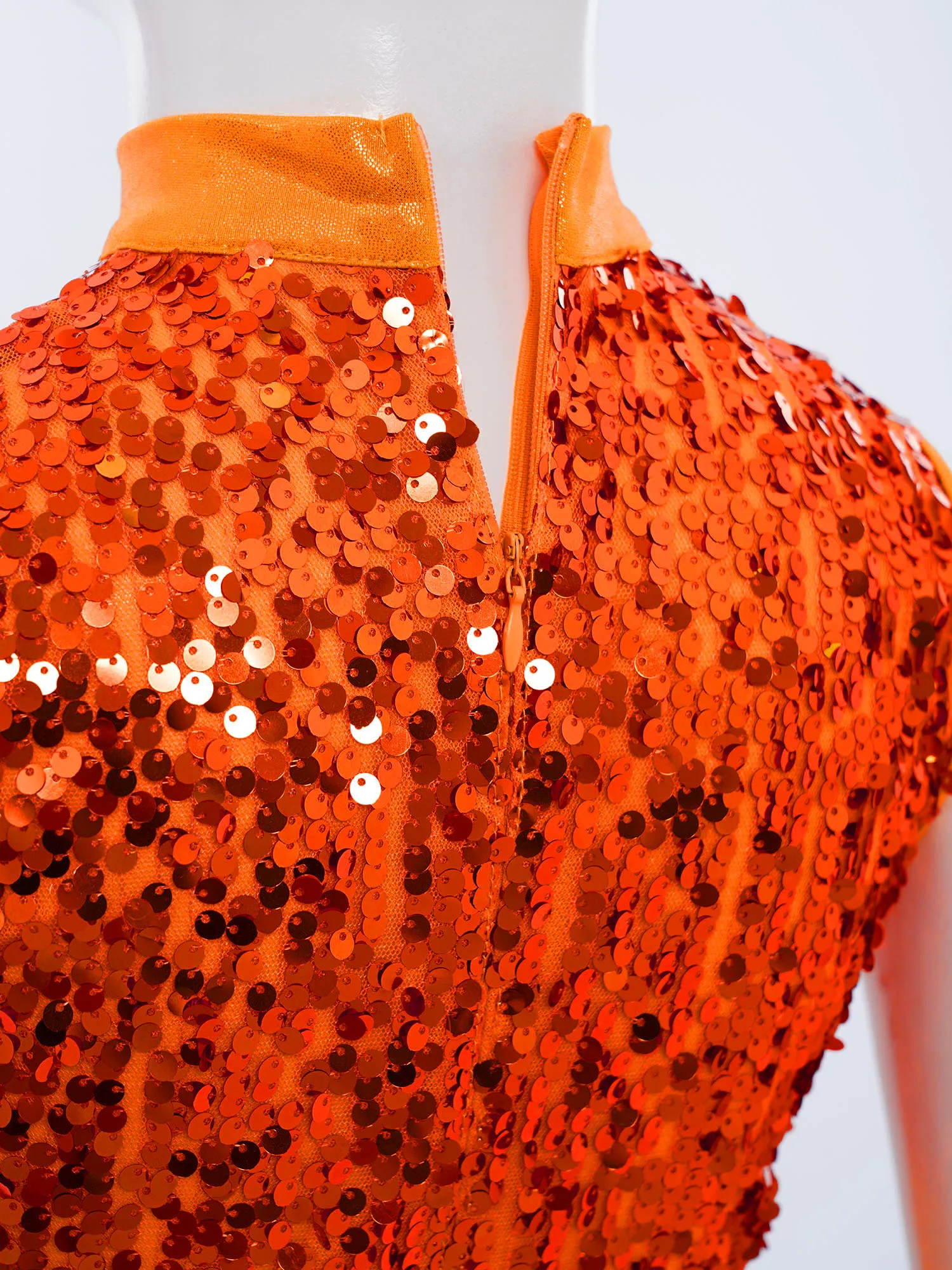 Girls Liturgical Worship Praise Dance Dresses Lyrical Contemporary Modern Dancewear Sleeveless Shiny Sequins Bodice Tunic Dress