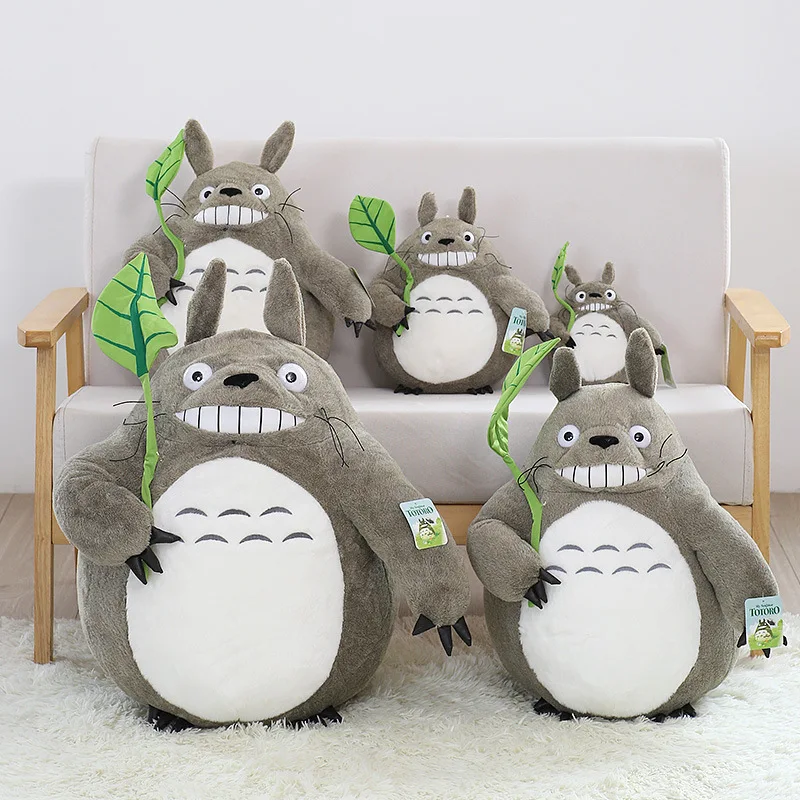 Lindo Peluche de Mi Vecino Totoro, Muñeco de Peluche de Dibujos Animados de Studio Ghibli, Almohada Suave, Varios Tamaños, Regalo de Cumpleaños para Niños, Decoración del Hogar