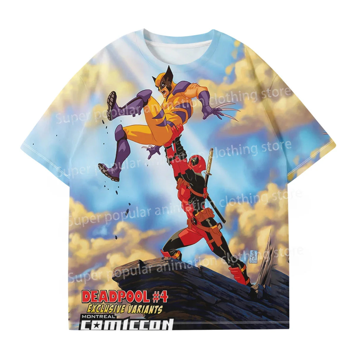 مينيسو مارفل ديدبول مقابل ولفيرين تي شيرت موضة ثلاثية الأبعاد مطبوعة تي شيرت رجالي الشارع عادية المتضخم تيز الرياضة الاطفال/الكبار بلايز