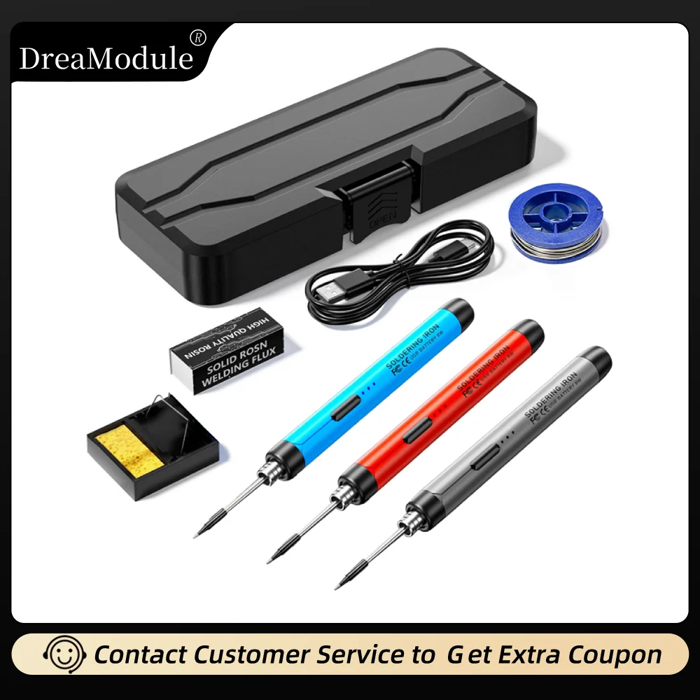 

USB беспроводной электрический паяльник комплект C210 паяльное жало 800 мАч Type-C мини-сварочная ручка 300-450 ℃ Регулируемая температура