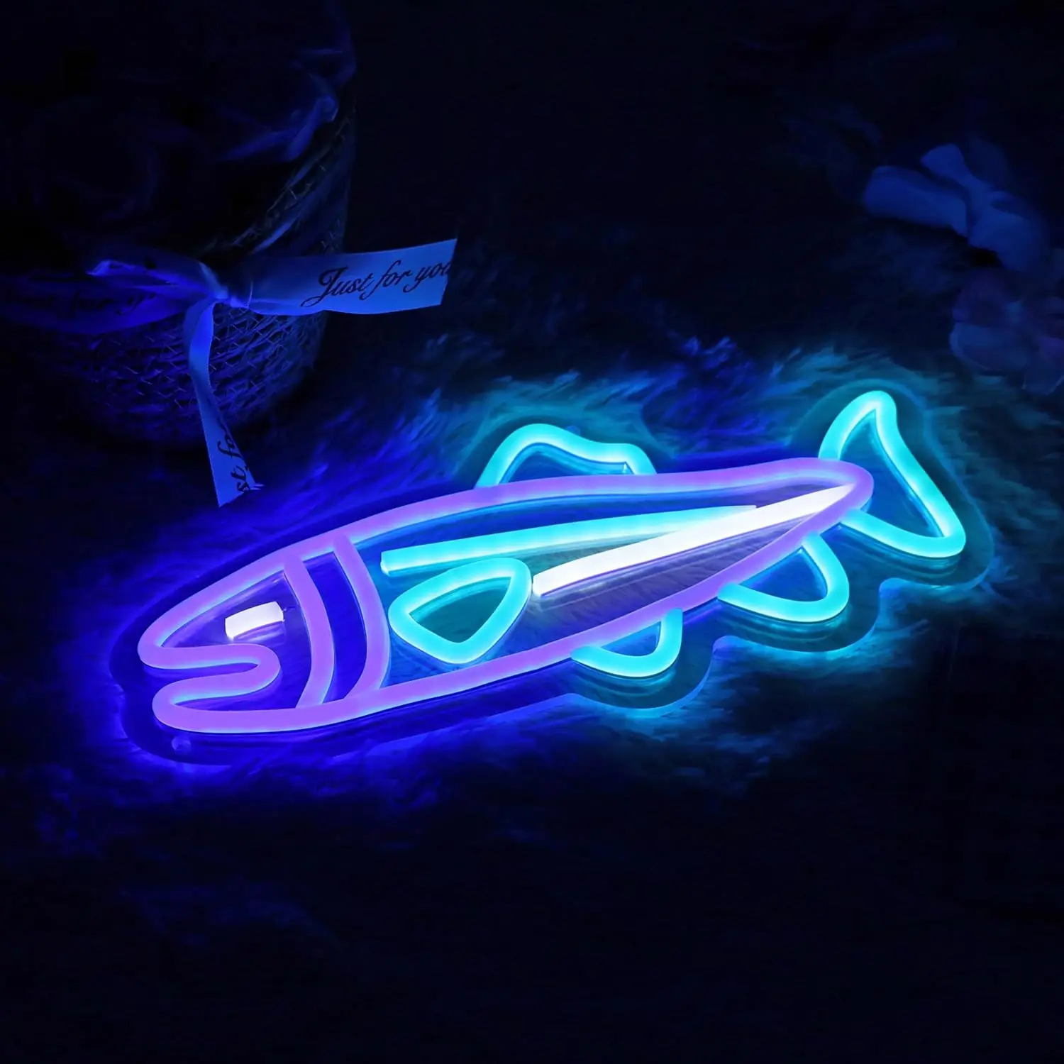 

Neon Sign Dimmable Salmon Fish Neon Lights for Bar Pub Restaurant Kitchen Man Cave Game Room Decor Aesthetics Draw Birthday Gift