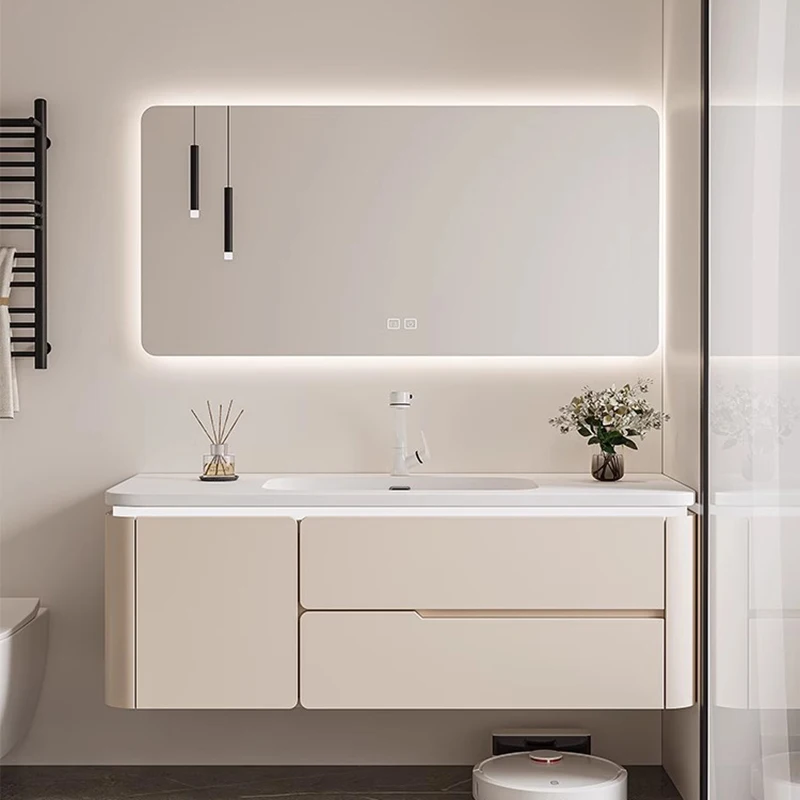 

Space Saver Bathroom Cabinet Nordic Waterproof Toilet Drawers Bathroom Vanity Mirror White Wooden Meuble Salle De Bain Furniture