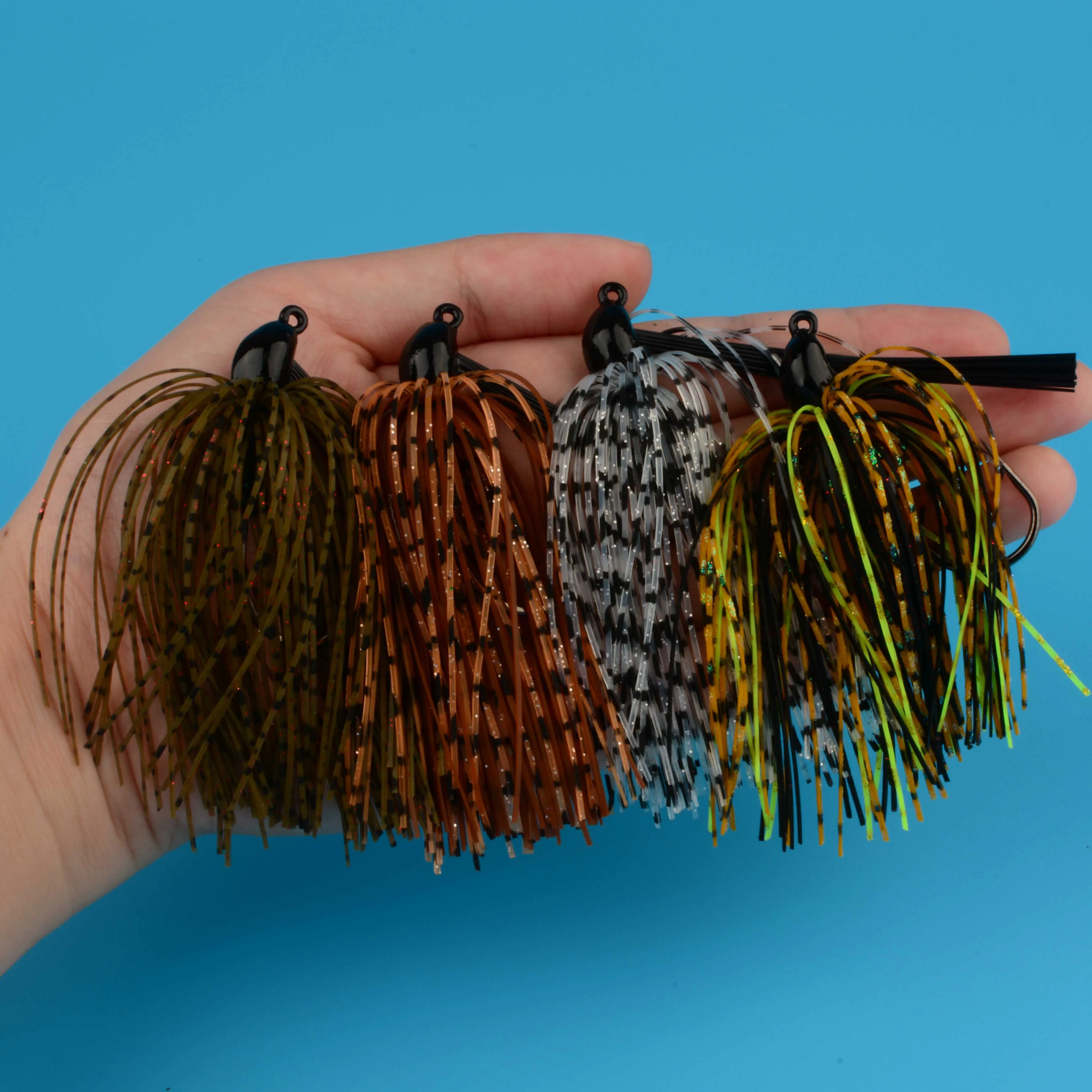 Gummi-Jig-Köder 1 Stück Chatterbait Jig-Köder mit PVC-Klinge Swimbait Jigs Köder Silikon-Röcke Weedless Guard für Barsch-Angeln