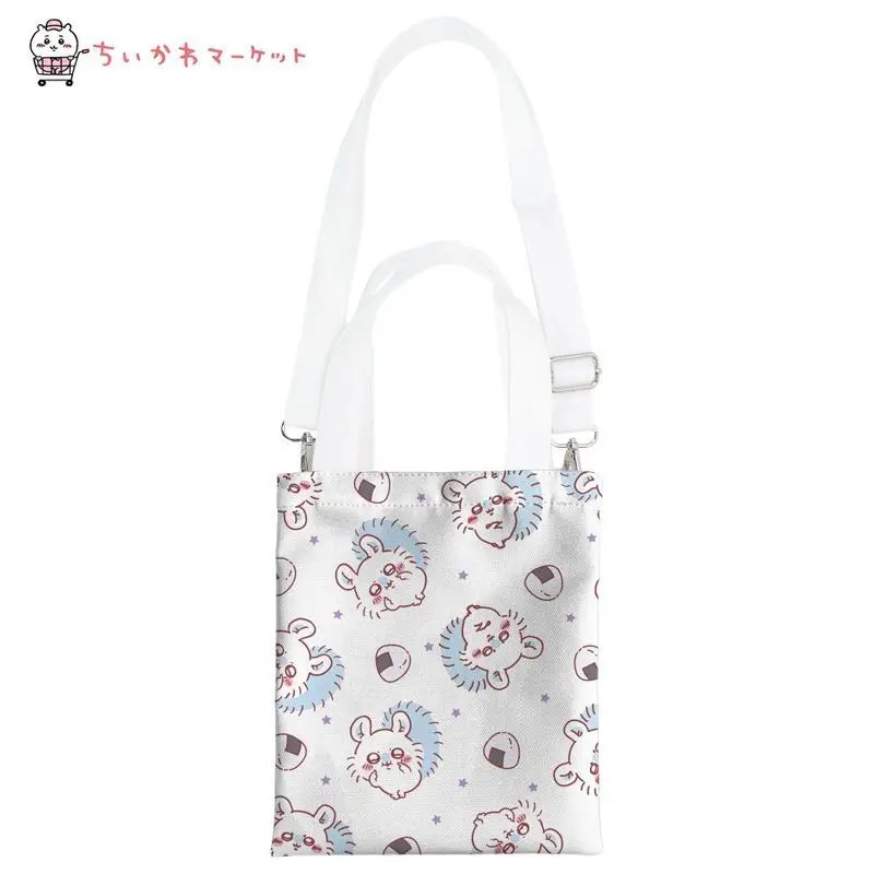 Portable Chiikawa Canvas Crossbody Bag Mobile Phone Bags for Woman Large Capacity Kawaii Cartoon Handbag Coin Purse
