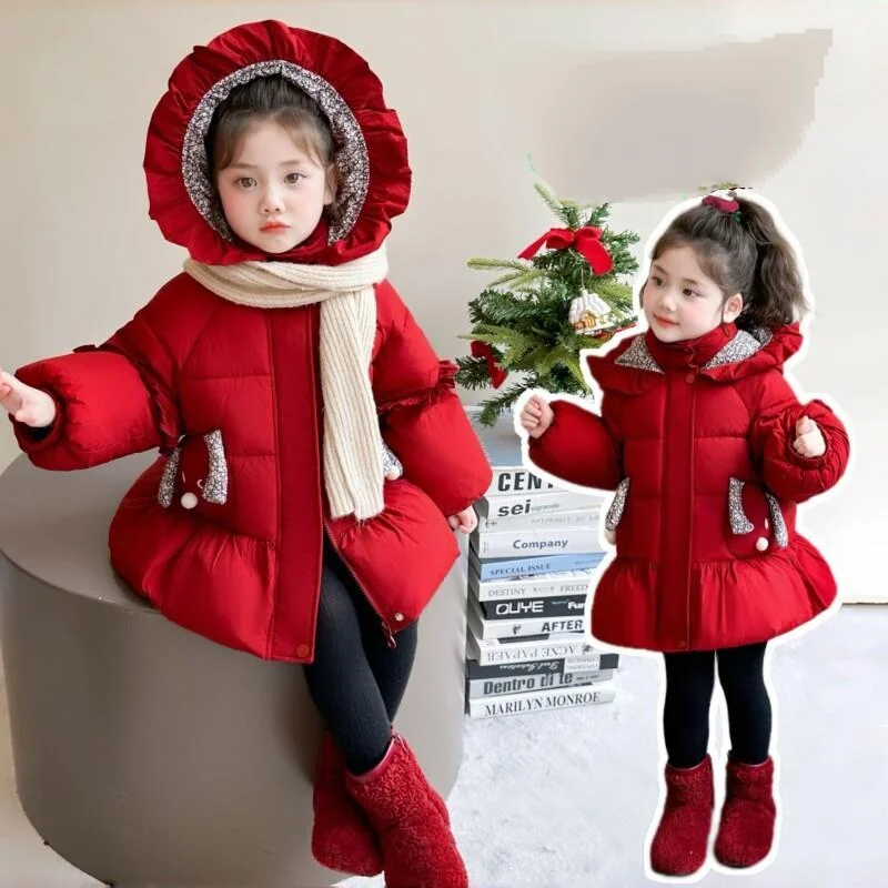Hot Girl Thicken Cotton-Padded Jacket Autumn Winter Coat Tops Hoodie Child Kawaii Keep Warm Fashion New Style Casual Clothing