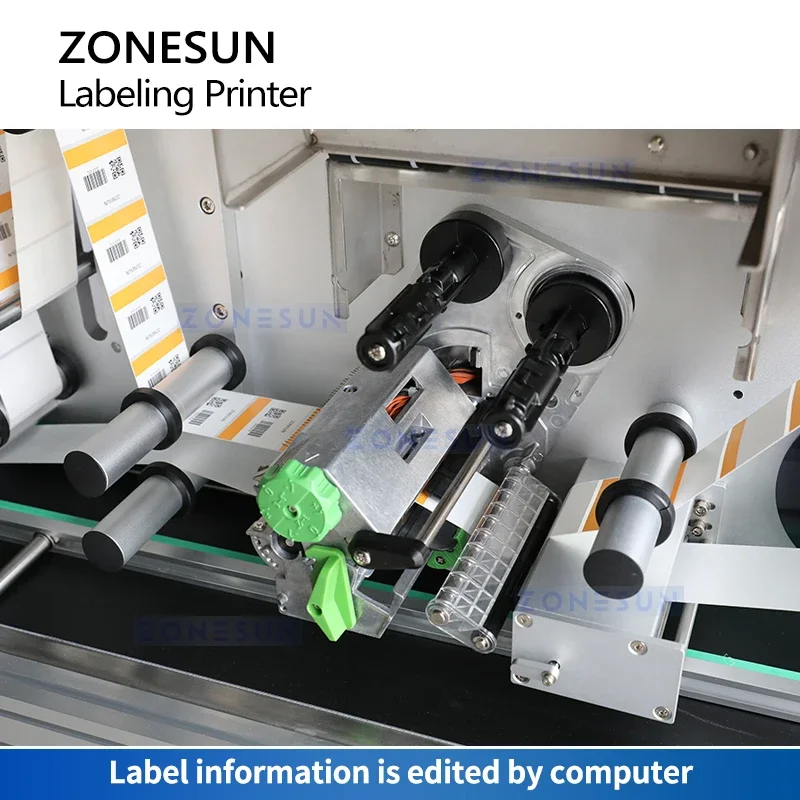 ZONESUN Automatic Flat Surface Labeling Machine with Thermo Printer Production Date Serial Number Printing ZS-TB160PO