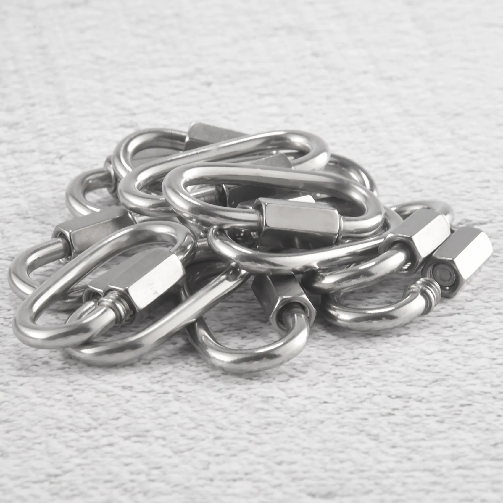 ABJY-12 Pcs 퀵 링크 M4 4MM 스테인레스 스틸 체인 커넥터, 헤비 듀티 D 모양 잠금 장치 Carabiner, 최대 부하 500 Lb