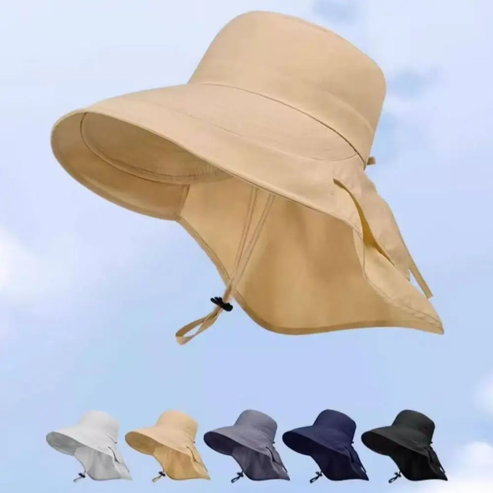 New Adjustable Women's Sun Hat Neck Protection Wide-brimmed Outdoor Travel Hiking Hat UV Protection Fisherman Hat