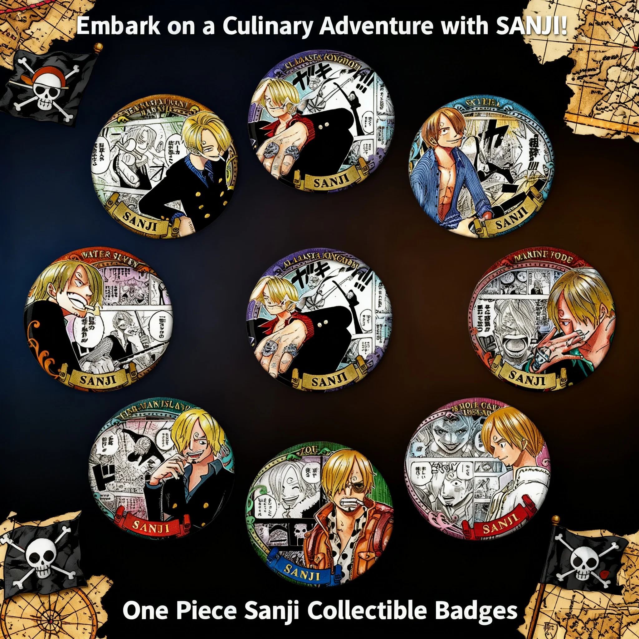 

Значок-брошь One Piece: Санджи (реплика), блестящий, коллекционный, сувенирный аксессуар