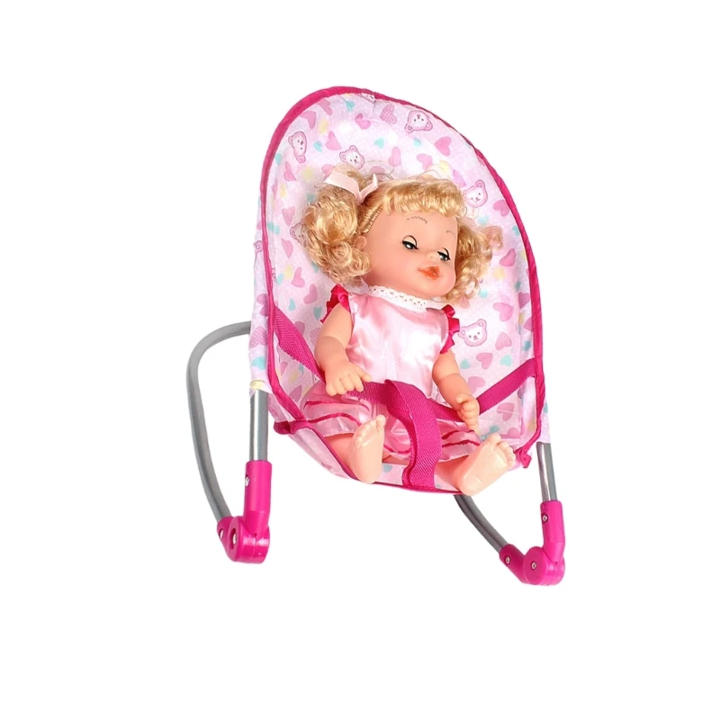 

57EE Baby Toddler Crib Bed Sturdy Plastic Furniture Portable for Most Reborns Dolls and Dollhouses Accessories Daily Use