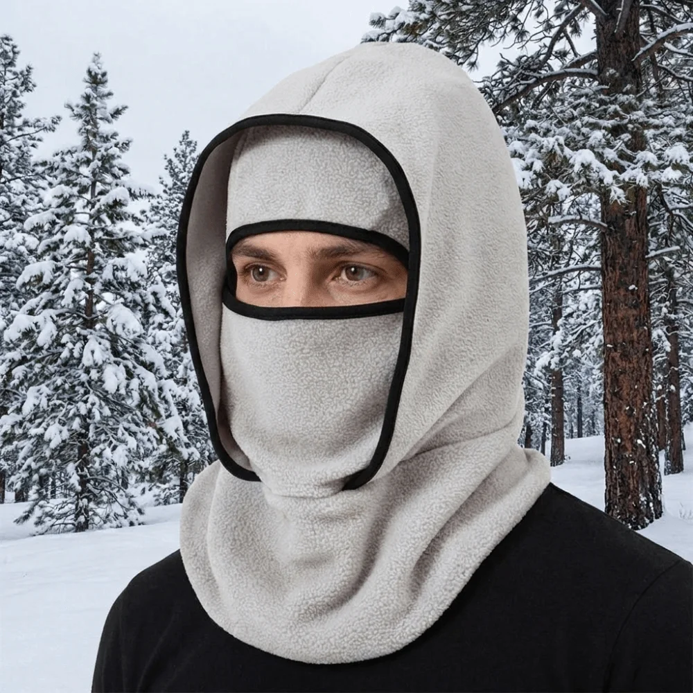 Doppellagige Balaclava-Fahrradkappe, Nackenschutz, Gesichtsmaske, warme Mütze, winddicht, kältebeständig, Ohrenschutzmütze – Detail 9