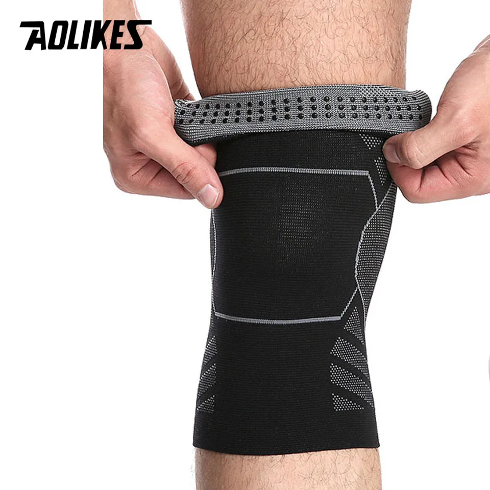 AOLIKES 1PCS Sports Compression Knee Brace Elastic Support Pads Knee Pads Fitness Equipment Volleyball Basketball Cycling