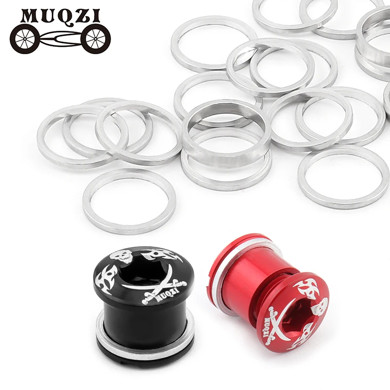 MUQZI 10PCS Chainring Bolts Spacer Bike 1mm 2mm Bike Chainwheel Screws Gasket Washer