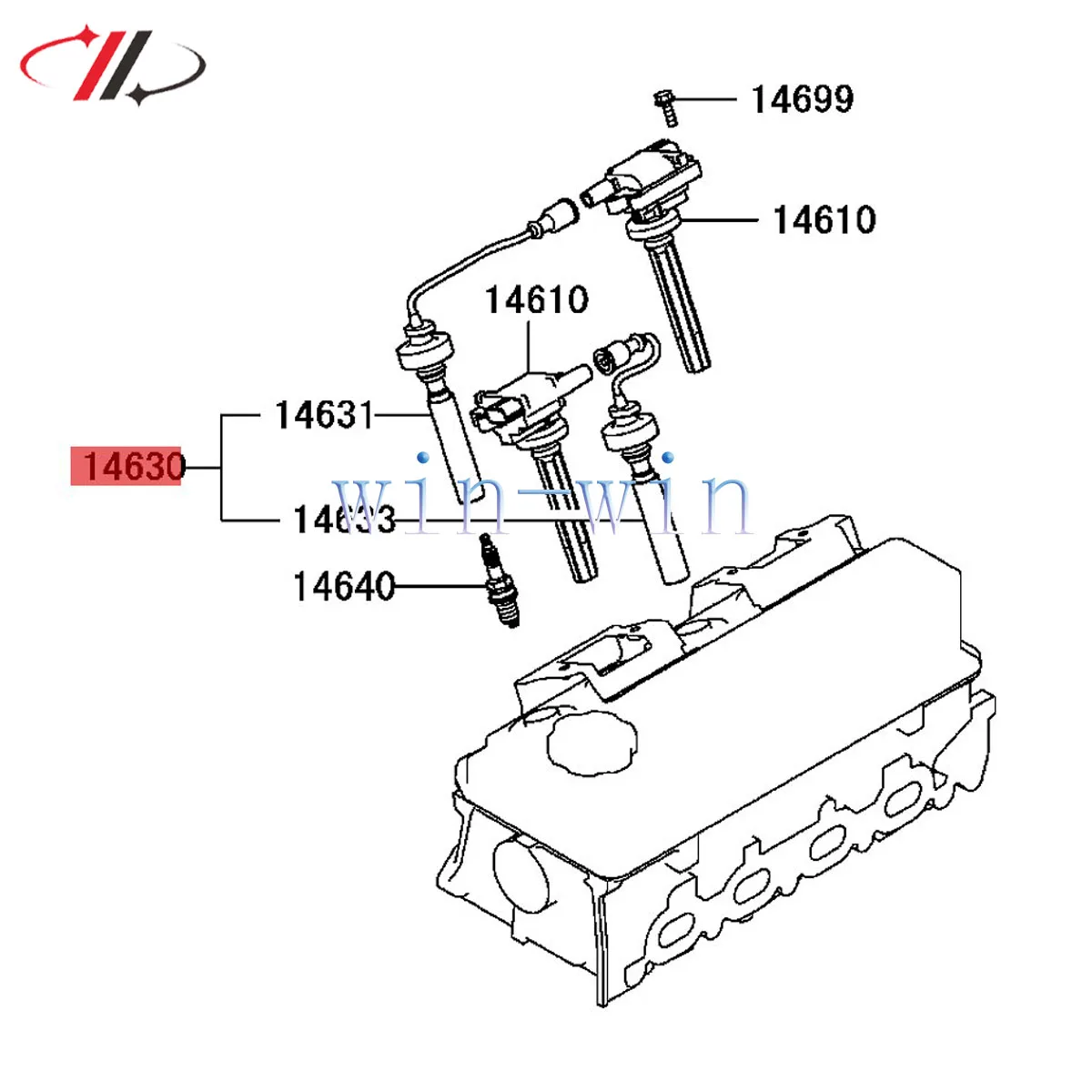 MD365102 For Mitsubishi Lancer 1.6L 2002-2006 High-Quality 2Pcs Spark Plug Wire Ignition Cable Set