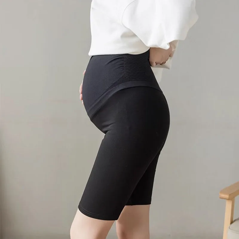 1PC New Summer High Waist Pregnant Women Security Trousers Skinny Pregnancy Shorts Stretched Maternity Shorts