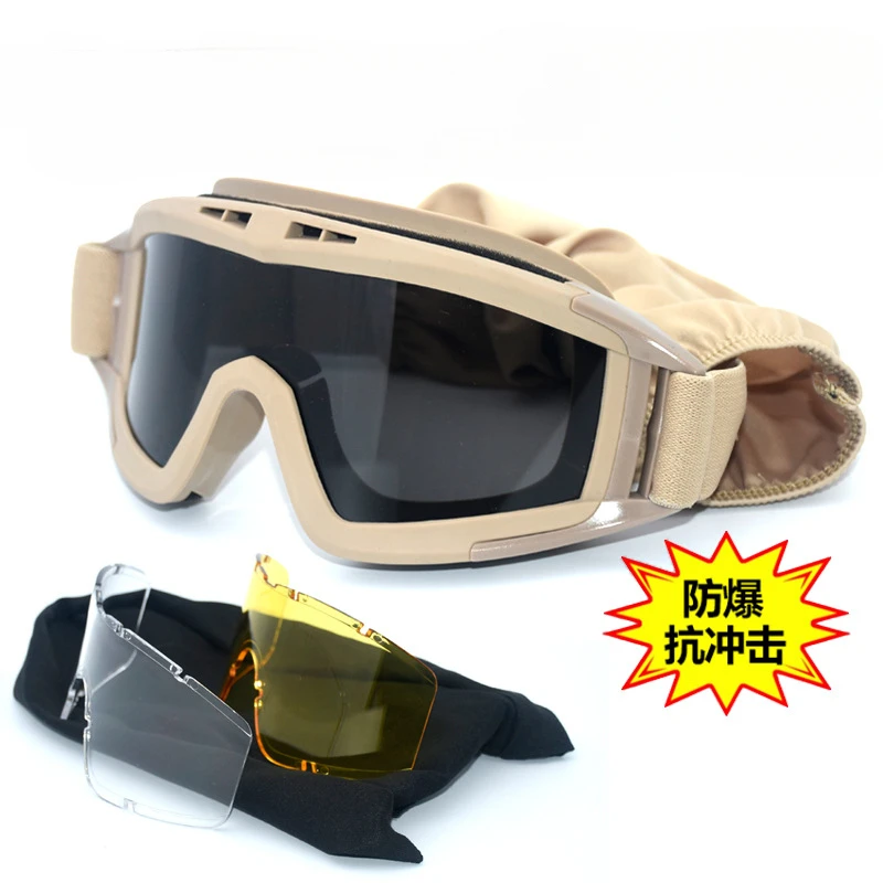 Military Fan Goggles Outdoor Shooting Bulletproof Glasses Mountaineering Sports Sunglasses Mens