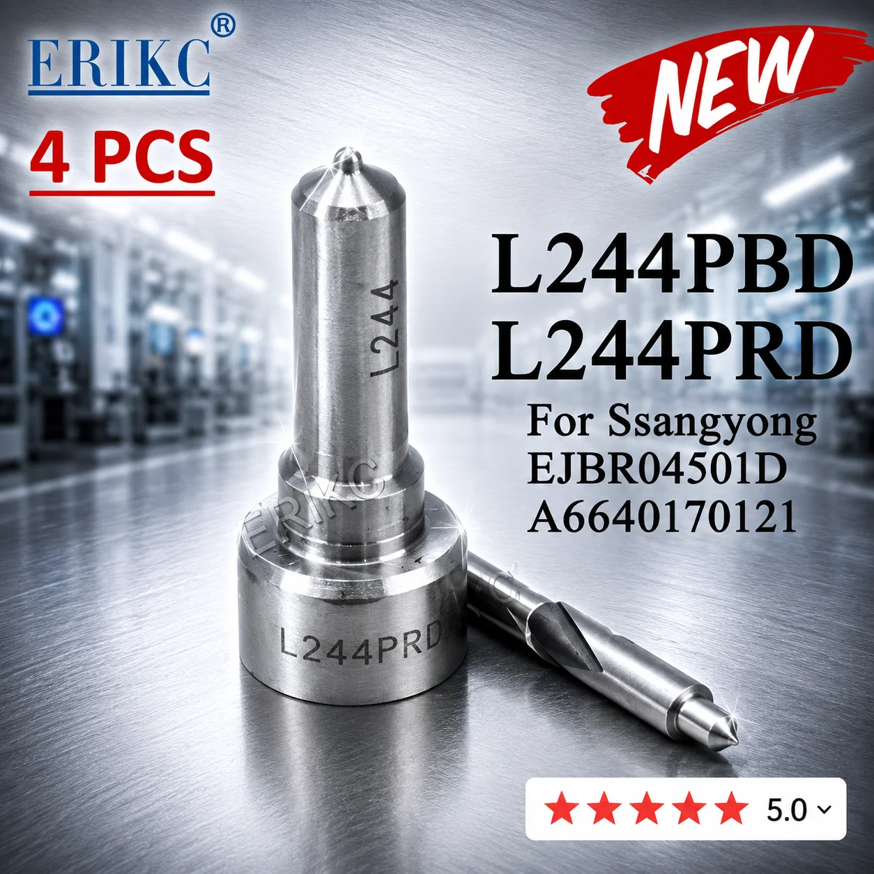 Комплект форсунок для дизельного двигателя L244PRD L244PBD (L244 PRD) для Ssangyong Actyon Kyron, инжектор в сборе EJBR04501D 6640170121