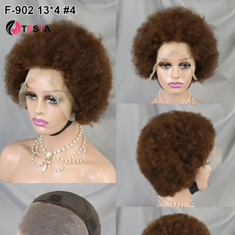 Short Afro Kinky Curly Human Hair Wigs For Black Women 13X4 Full Frontal Lace Wig Natural Pixie Cut Wigs Cheap Human Hair Wig